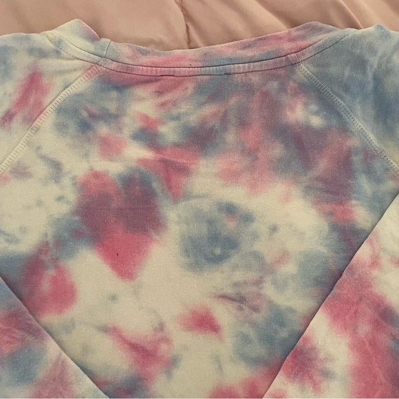 Sanctuary tie dye pink blue ombré modal blend relaxed fit sweater, size S boho - Picture 7 of 16